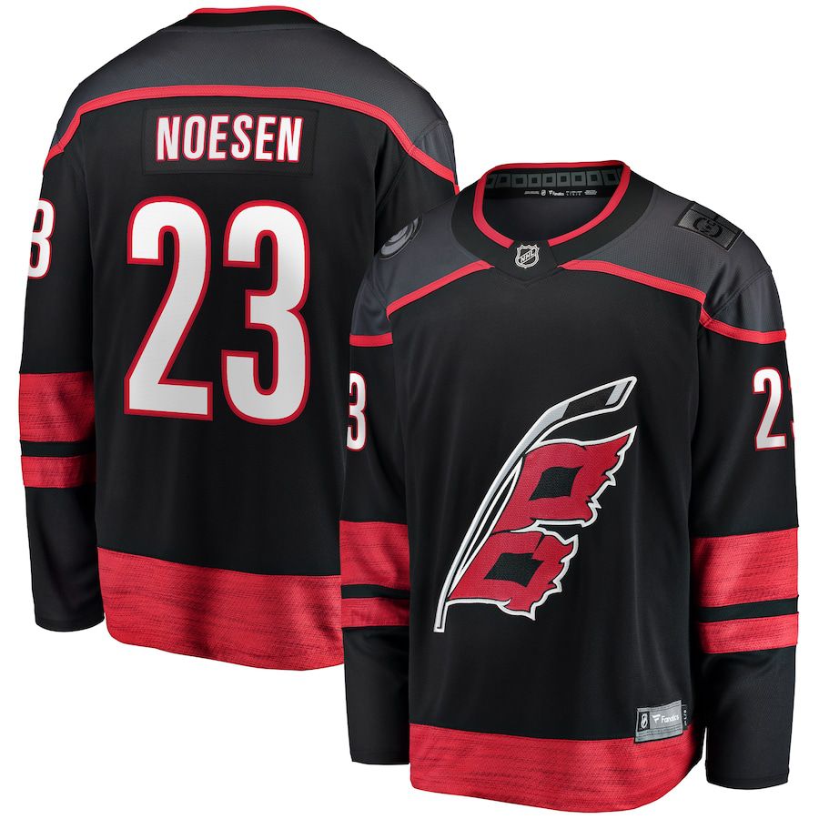 Men Carolina Hurricanes #23 Stefan Noesen Fanatics Branded Black Home Breakaway Player NHL Jersey